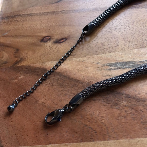 Long Gunmetal Silver Knotted Gatsby Necklace - Picture 8 of 9